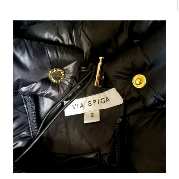 Via Spiga Black Puffer Jacket - Picture 4 of 6